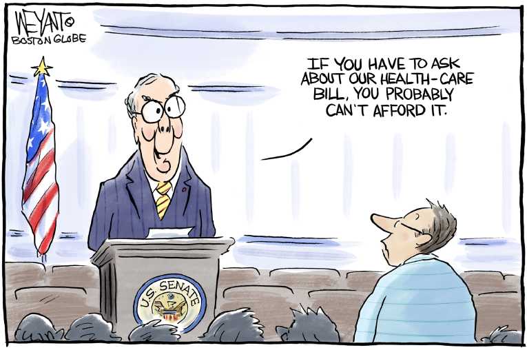Political/Editorial Cartoon by Christopher Weyant, The Hill, Washington, DC on Skinny Bill Defeated