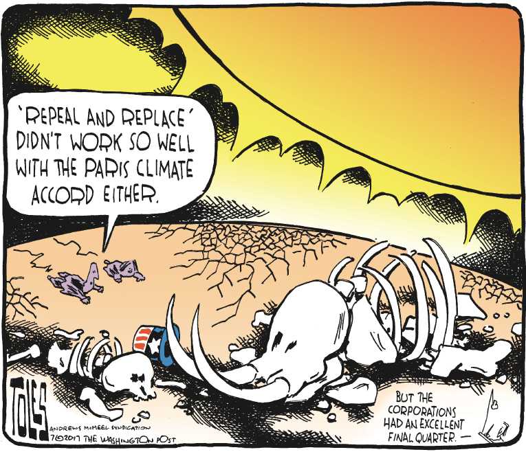 Political/Editorial Cartoon by Tom Toles, Washington Post on In Other News
