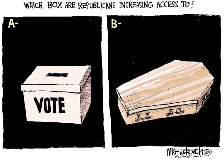 Political/Editorial Cartoon by Mike Luckovich, Atlanta Journal-Constitution on In Other News