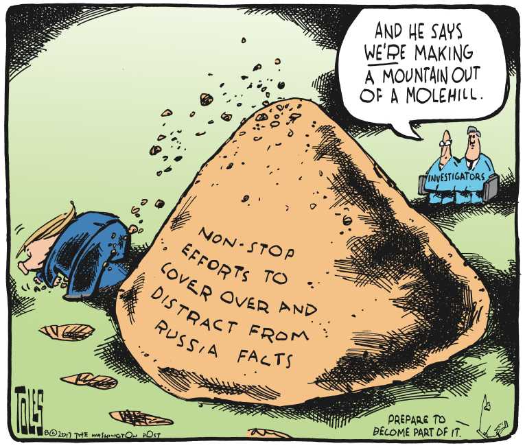 Political/Editorial Cartoon by Tom Toles, Washington Post on Trump Takes a Vacation