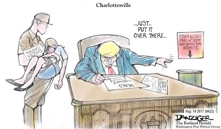 Political/Editorial Cartoon by John Darkow, Columbia Daily Tribune, Missouri on Nazi Rally Turns Violent