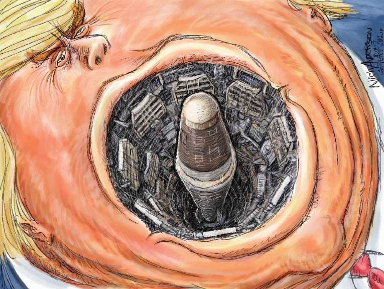 Political/Editorial Cartoon by Nick Anderson, Houston Chronicle on Leaders Discuss Options