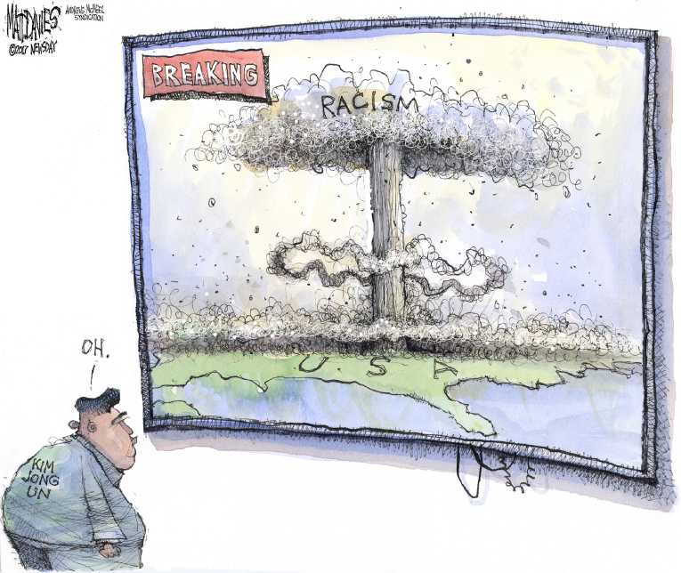 Political/Editorial Cartoon by Matt Davies, Journal News on Leaders Discuss Options