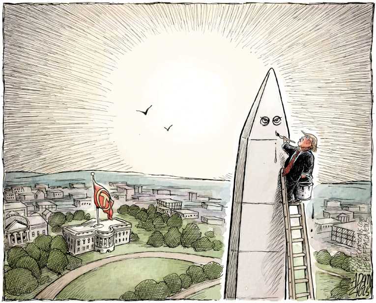 Political/Editorial Cartoon by Adam Zyglis, The Buffalo News on Trump Defends Protest Comments