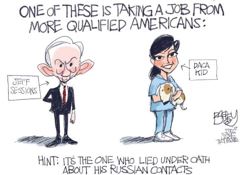 Political/Editorial Cartoon by Pat Bagley, Salt Lake Tribune on Trump Rescinds DACA