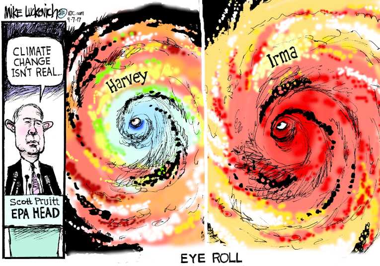 Political/Editorial Cartoon by Mike Luckovich, Atlanta Journal-Constitution on Houston Recovery Begins