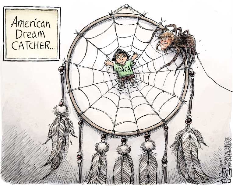 Political/Editorial Cartoon by Adam Zyglis, The Buffalo News on Administration Defends DACA Decision