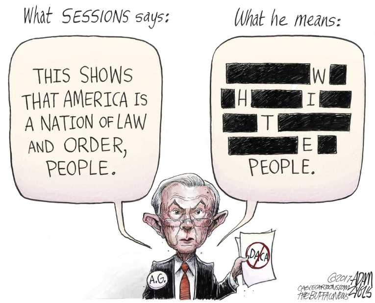 Political/Editorial Cartoon by Adam Zyglis, The Buffalo News on Administration Defends DACA Decision
