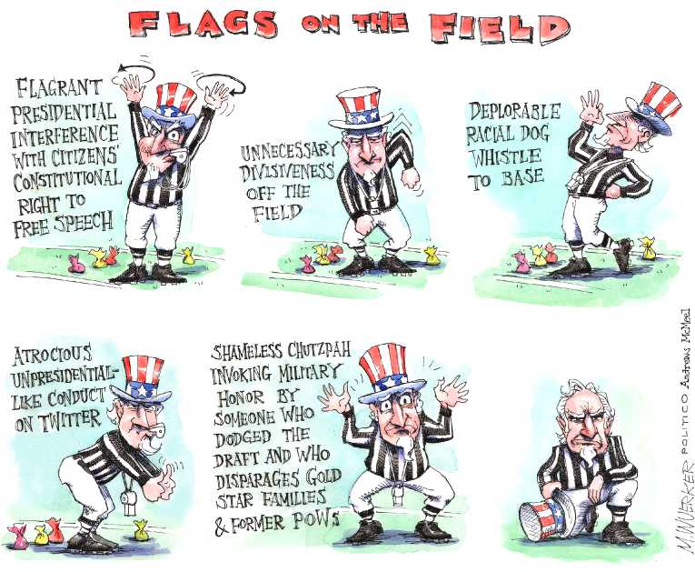 Political/Editorial Cartoon by Matt Wuerker, Politico on Trump: “Fire the SOBs”
