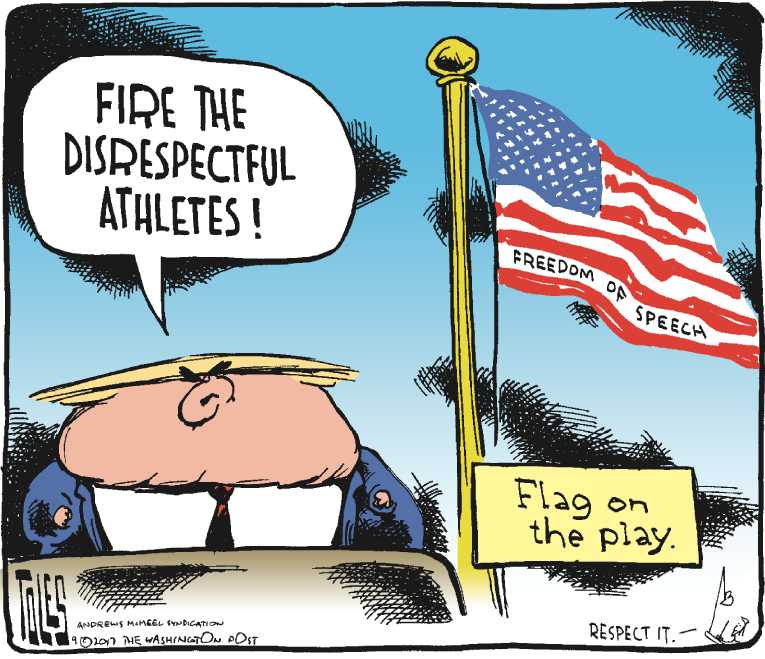 Political/Editorial Cartoon by Tom Toles, Washington Post on Trump: “Fire the SOBs”