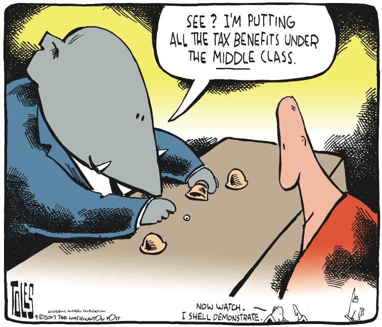 Political/Editorial Cartoon by Tom Toles, Washington Post on Republicans Eye Big Tax Cuts