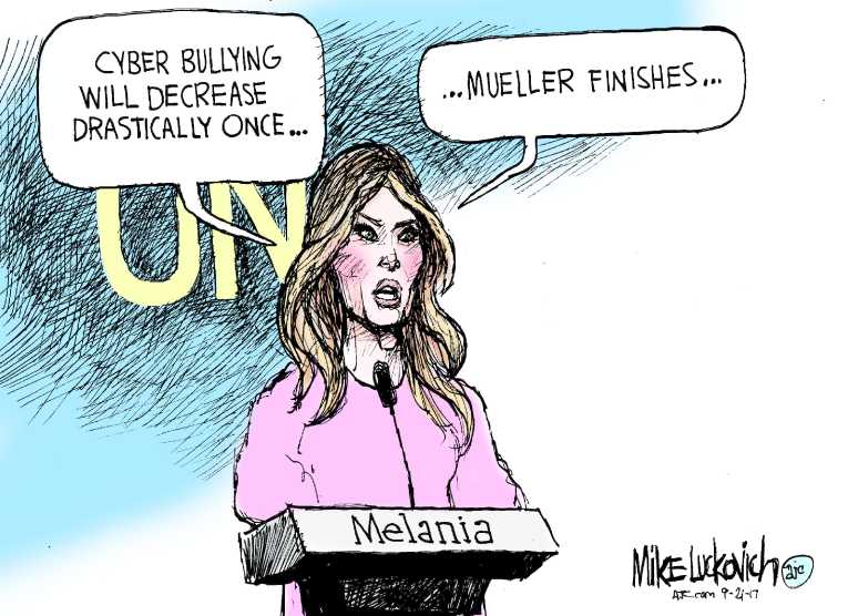 Political/Editorial Cartoon by Mike Luckovich, Atlanta Journal-Constitution on President Losing Patience