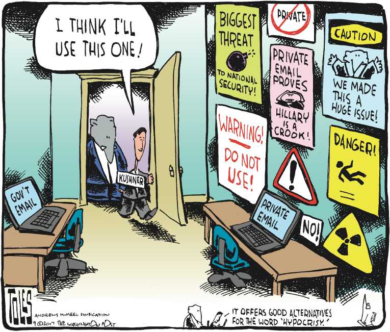 Political/Editorial Cartoon by Tom Toles, Washington Post on President Losing Patience