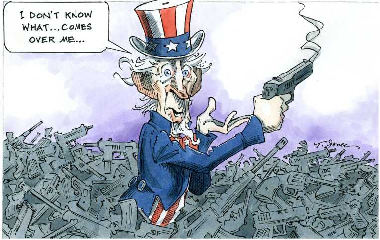 Political/Editorial Cartoon by Taylor Jones, Tribune Media Services on 58 Dead in Las Vegas