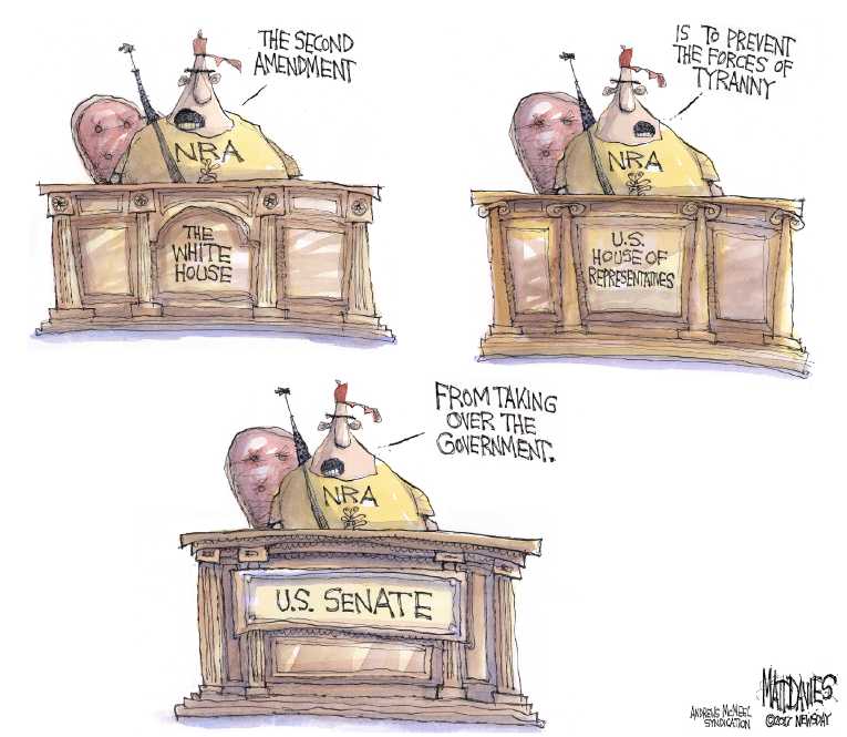 Political/Editorial Cartoon by Matt Davies, Journal News on 58 Dead in Las Vegas