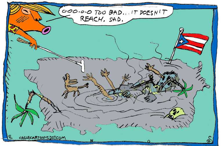 Political/Editorial Cartoon by Randall Enos, Cagle Cartoons on Puerto Ricans Desperate for Relief