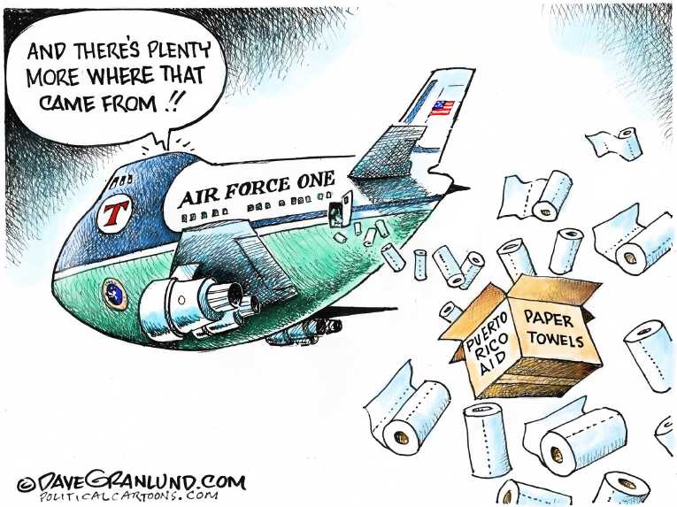 Political/Editorial Cartoon by Dave Granlund on Puerto Ricans Desperate for Relief