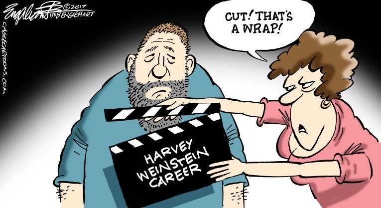 Political/Editorial Cartoon by Bob Englehart, Hartford Courant on Weinstein Accused of Rape