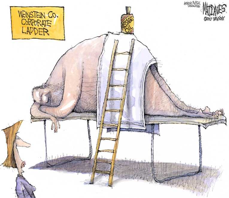 Political/Editorial Cartoon by Matt Davies, Journal News on Weinstein Accused of Rape