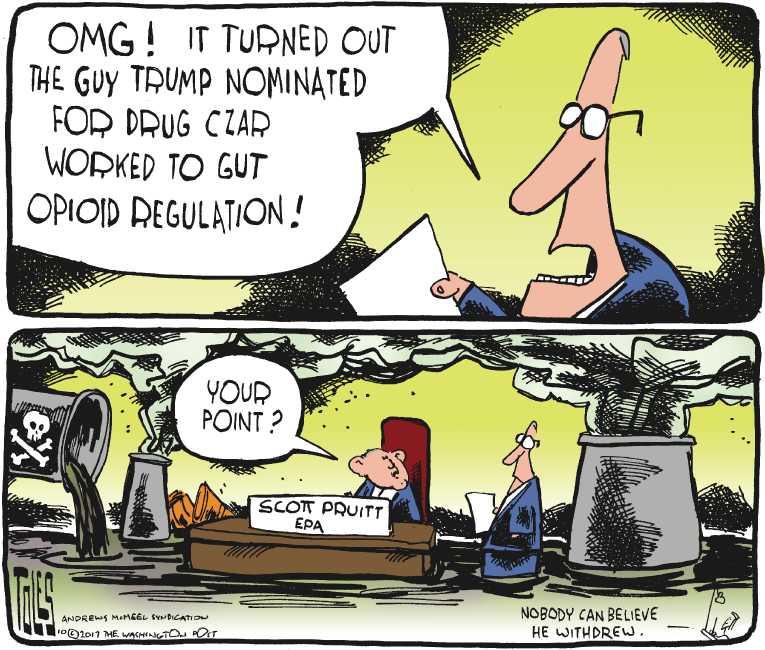 Political/Editorial Cartoon by Tom Toles, Washington Post on Puerto Rico on the Brink