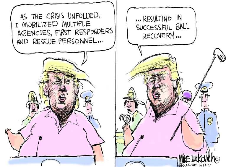 Political/Editorial Cartoon by Mike Luckovich, Atlanta Journal-Constitution on Puerto Rico on the Brink