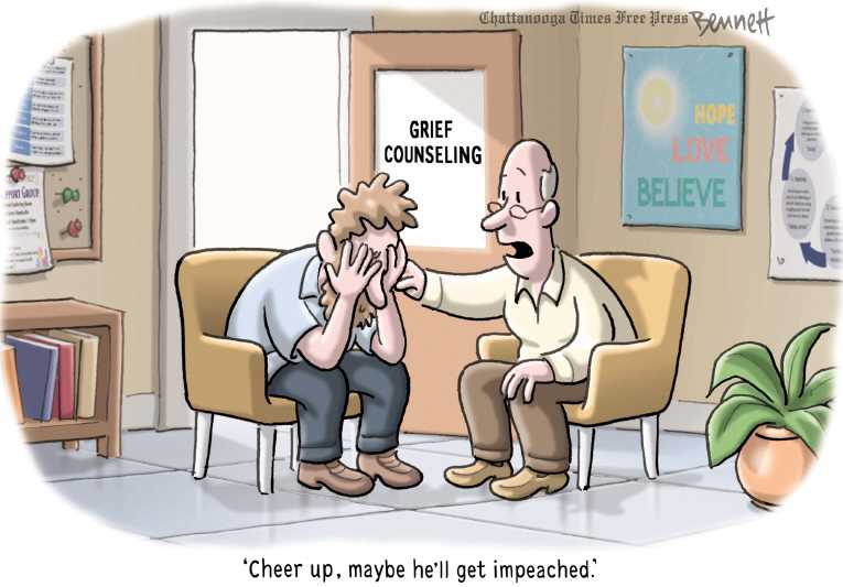 Political/Editorial Cartoon by Clay Bennett, Chattanooga Times Free Press on Trump Praises President
