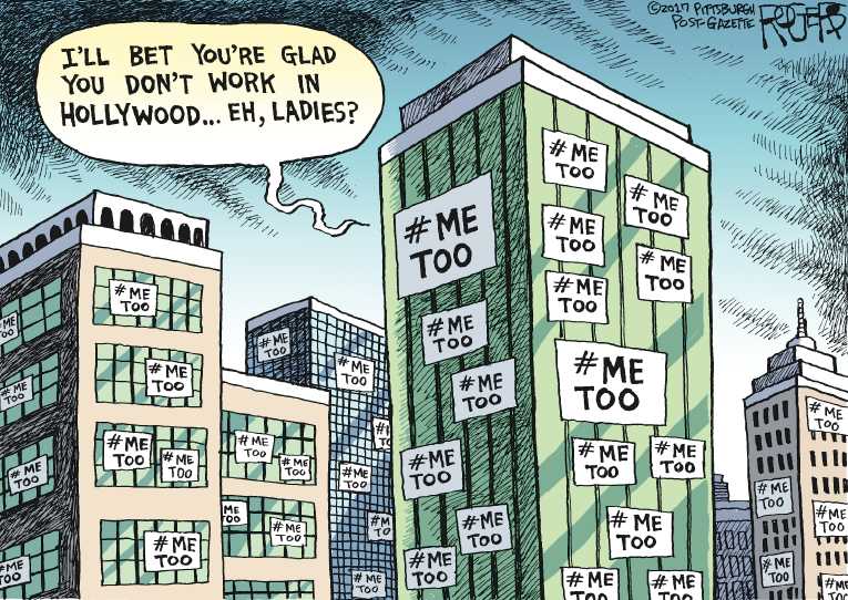 Political/Editorial Cartoon by Rob Rogers, The Pittsburgh Post-Gazette on “Me Too”