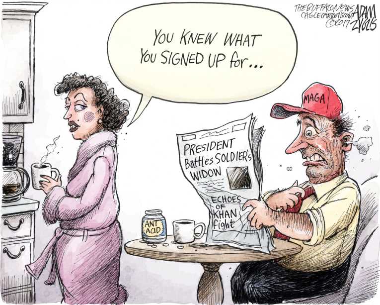 Political/Editorial Cartoon by Adam Zyglis, The Buffalo News on Trump Tries to Demonstrate Empathy