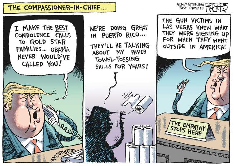 Political/Editorial Cartoon by Rob Rogers, The Pittsburgh Post-Gazette on Trump Finds Support
