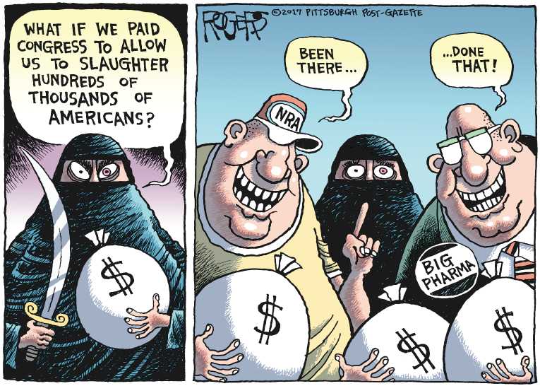 Political/Editorial Cartoon by Rob Rogers, The Pittsburgh Post-Gazette on Drug War Escalates