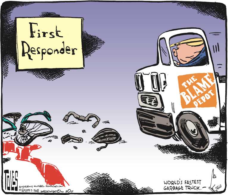 Political/Editorial Cartoon by Tom Toles, Washington Post on Another Assault Rifle Massacre