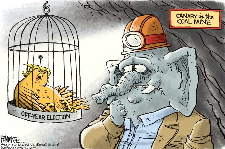 Political/Editorial Cartoon by Rick McKee, The Augusta Chronicle on Trump Leading GOP