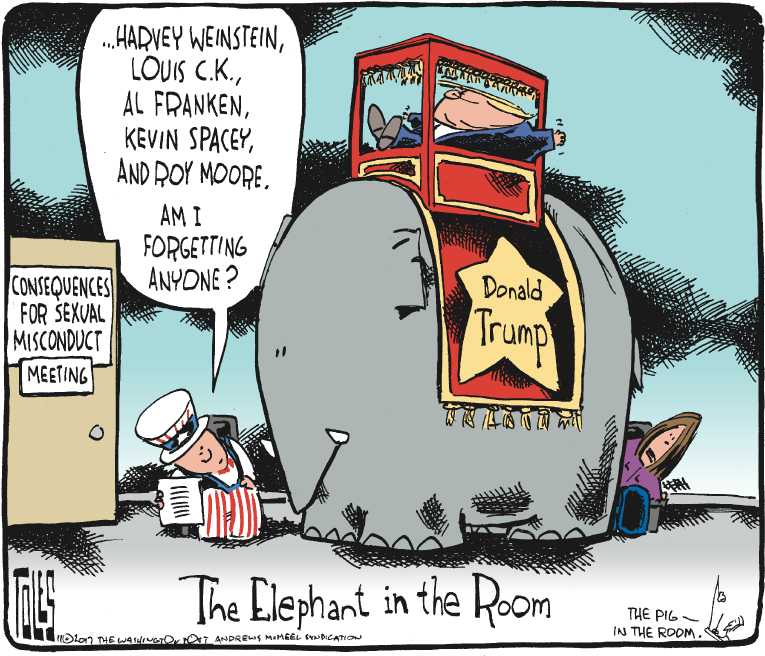 Political/Editorial Cartoon by Tom Toles, Washington Post on Sex Scandals Rock U.S.
