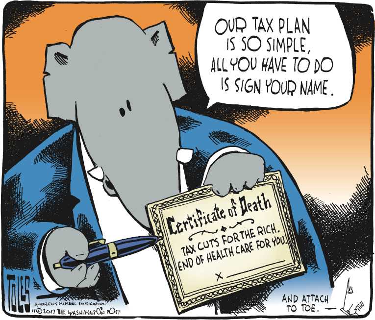 Political/Editorial Cartoon by Tom Toles, Washington Post on Republicans Preparing Feast
