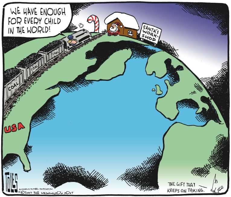 Political/Editorial Cartoon by Tom Toles, Washington Post on Trump Returns From Asia Trip