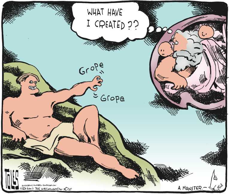 Political/Editorial Cartoon by Tom Toles, Washington Post on Sexual Revelations Mount