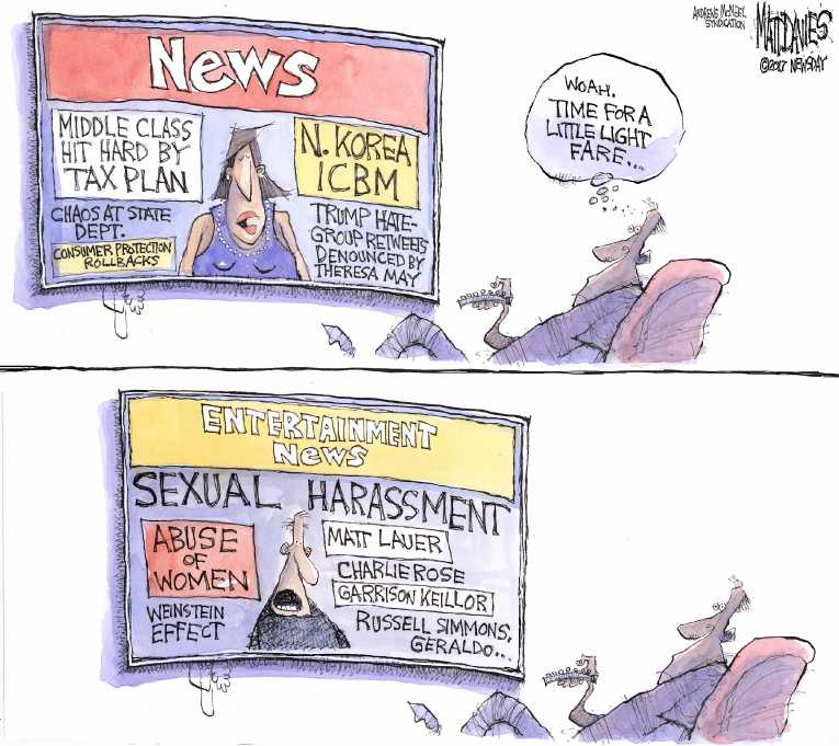 Political/Editorial Cartoon by Matt Davies, Journal News on In Other News