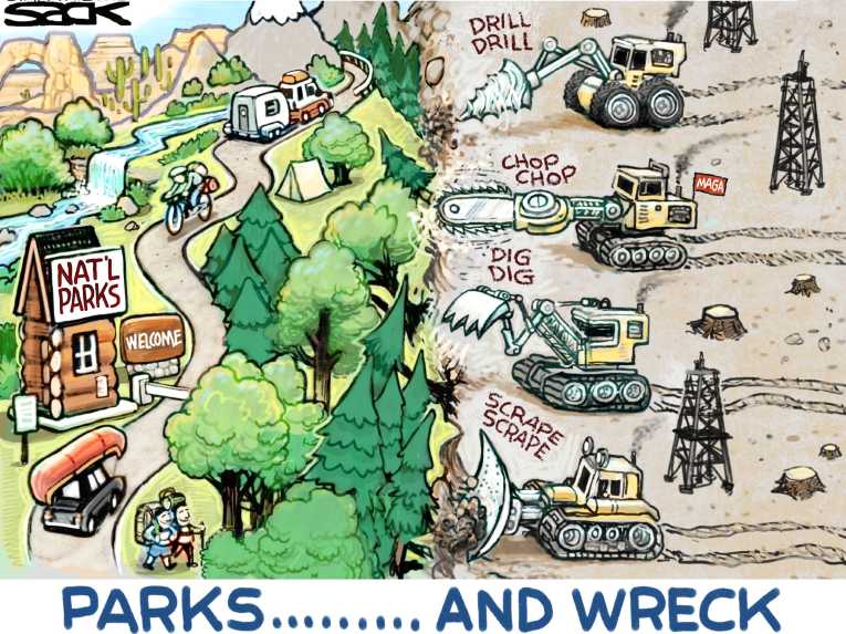 Political/Editorial Cartoon by Steve Sack, Minneapolis Star Tribune on Oil Companies Winning Big