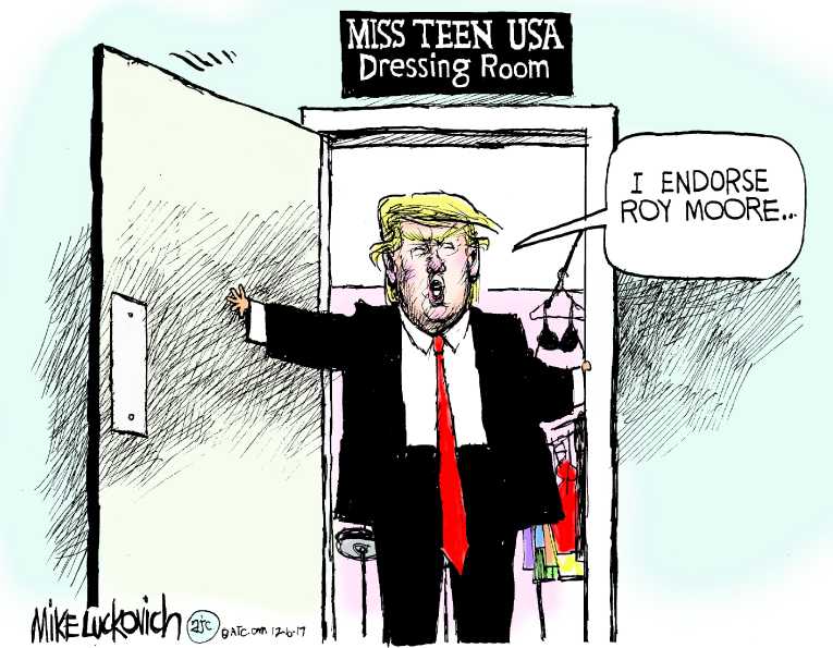 Political/Editorial Cartoon by Mike Luckovich, Atlanta Journal-Constitution on Moore Defeats Moore!