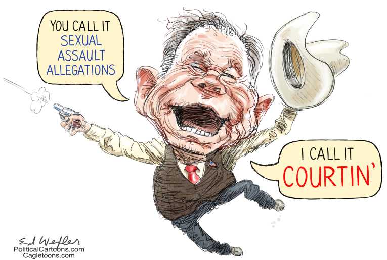 Political/Editorial Cartoon by Ed Wexler, PoliticalCartoons.com on Moore Defeats Moore!