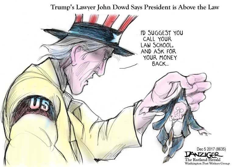 Political/Editorial Cartoon by Jeff Danziger on Mueller Probe Reaches White House