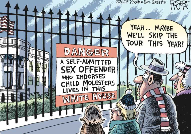 Political/Editorial Cartoon by Rob Rogers, The Pittsburgh Post-Gazette on Trump “Winning”