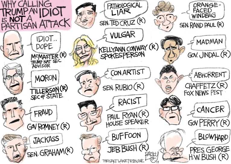 Political/Editorial Cartoon by Pat Bagley, Salt Lake Tribune on Trump Inspiring the Forgotten
