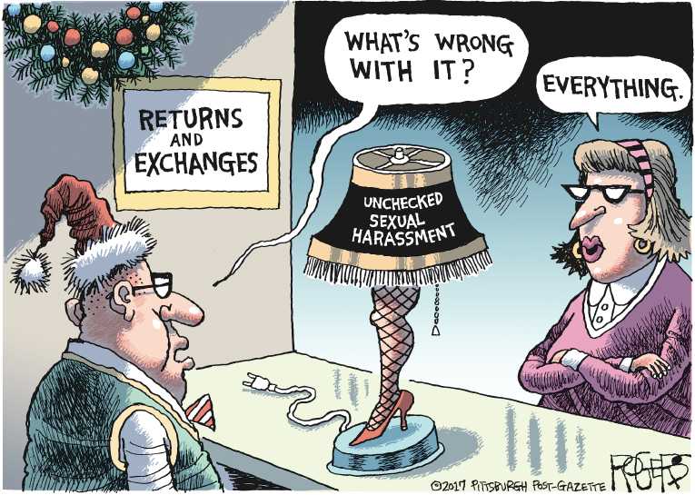 Political/Editorial Cartoon by Rob Rogers, The Pittsburgh Post-Gazette on Weinstein Wins Pig of the Year