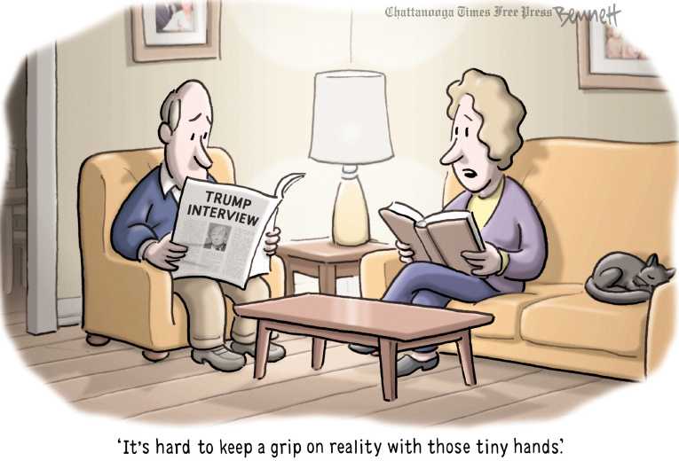 Political/Editorial Cartoon by Clay Bennett, Chattanooga Times Free Press on Trump Returns From Golf Vacation