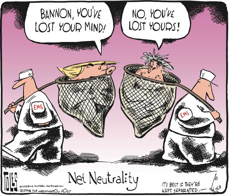 Political/Editorial Cartoon by Tom Toles, Washington Post on “Fire and Fury” Enrages Trump