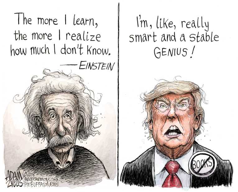 Political/Editorial Cartoon by Adam Zyglis, The Buffalo News on President Stumbles Over Anthem