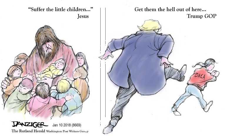 Political/Editorial Cartoon by Jeff Danziger on Deportations Increasing