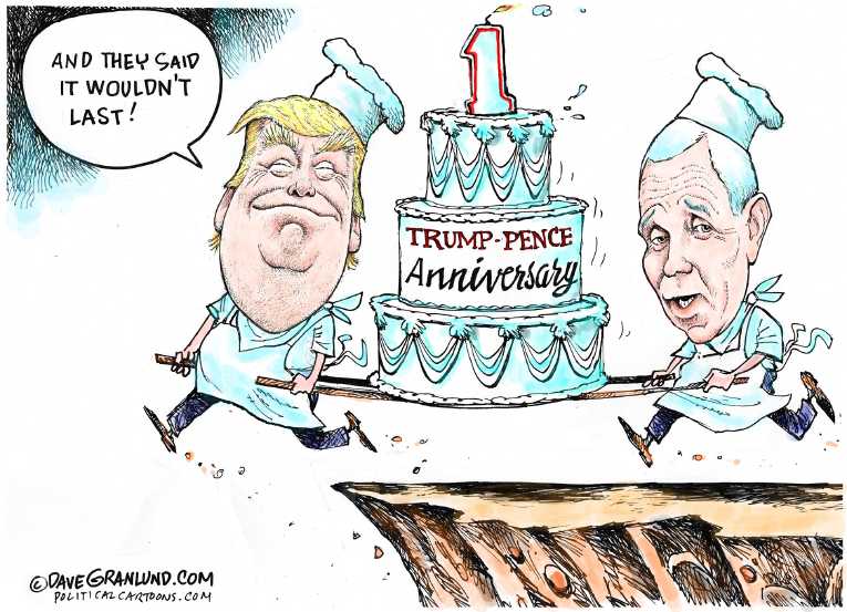 Political/Editorial Cartoon by Dave Granlund on President Says He’s Doing Great