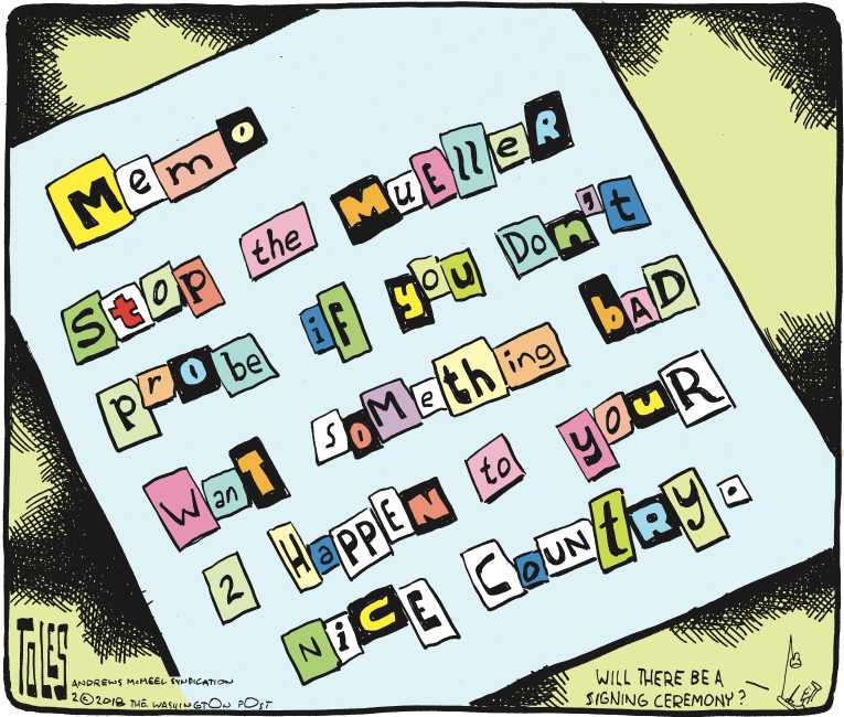 Political/Editorial Cartoon by Tom Toles, Washington Post on Nunes Memo Released